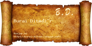 Burai Ditmár névjegykártya